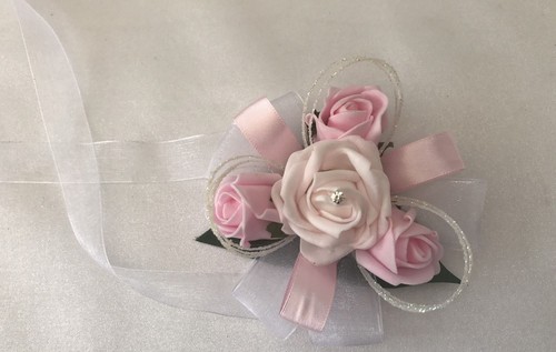 Wedding Flowers Ivory Rose Star lily Bouquet, Bride, Bridesmaid Flower-Girl pink - Picture 13 of 22