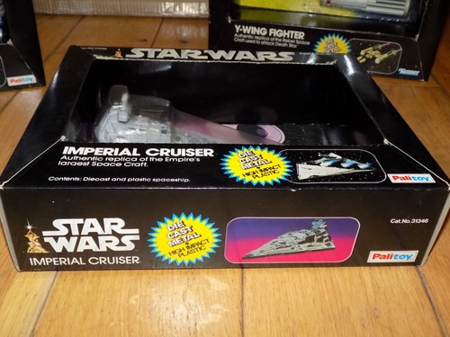 Cravatta vintage Star Wars pressofusa Y Wing Fighter Vader incrociatore imperiale in scatola MOC - Foto 19 di 33