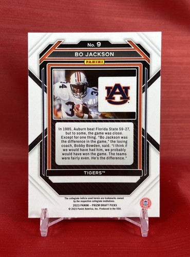 2023 Prizm Draft Picks #9 BO JACKSON - Football Base Auburn Tigers - CENTERED - Picture 4 of 6
