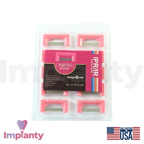 Juego de Tiras Dentales IPR Grano Grueso Doble Cara Preforado Rosa Brillante 0.4mm - Imagen 2 de 5