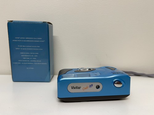 Vintage Vivitar Onki 89 Blue Built-in Flash Auto Exposure 35mm Film Camera (#37) - Picture 5 of 5