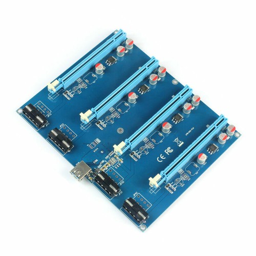 PCI-E Adapter Card 1 to 4 1X to 16X Riser Mining Card Connector for PC Computer - Photo 6/8