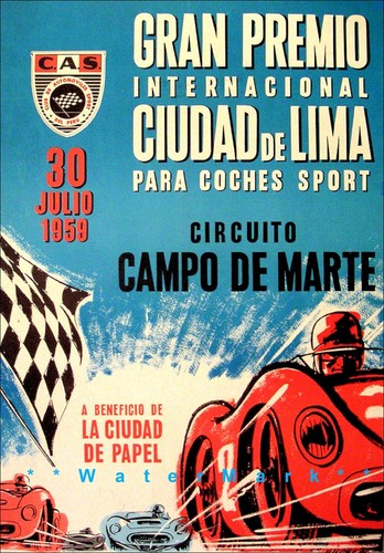 Lima Peru Grand Prix 1959 Gran Premio Car Racing Vintage Poster Print Retro Art - Picture 4 of 4
