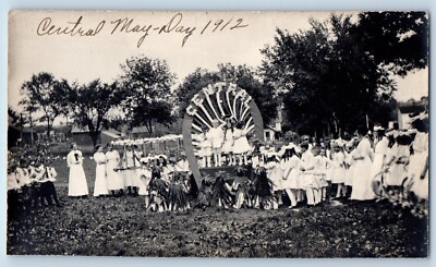 Boston Massachusetts MA Postcard RPPC Photo Central Floral School Event c1910's