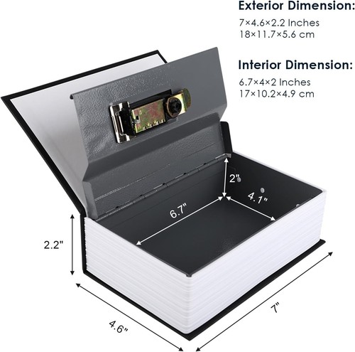 Portable Diversion Book Safe with Secret Compartment, hidden security box, money - Picture 2 of 7