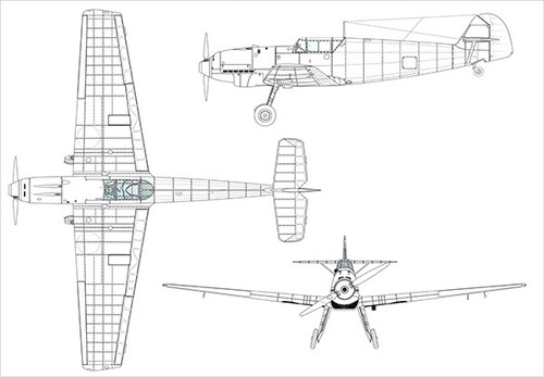 Messerschmitt Bf109B - Blueprint Mug - Picture 2 of 3