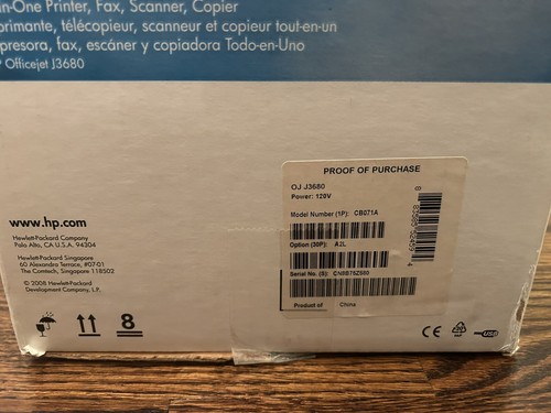 NEW OPEN BOX HP Officejet J3680 All-In-One Inkjet Printer Fax Copier - Picture 9 of 10