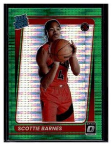 2021-22 Panini Donruss Optic Green Pulsar Prizm #186 Scottie Barnes RC (C)