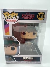 Figura de vinilo Funko Pop Stranger Things Dustin #1463 con escudo Netflix difícil de encontrar