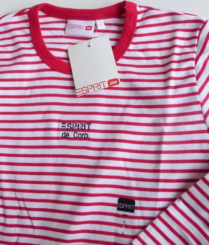 ESPRIT GIRLS LONG SLEEVE TOP, STRIPED T-SHIRT, GIRLS LARGE, L, JUNIORS AGE 14/15 - Picture 3 of 3