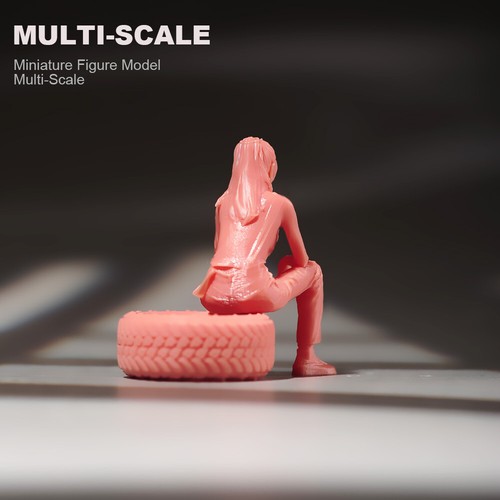 1/18 1/24 1/43 1/64 1/87 Smoking Car Repair Girl Painted Miniature Model Toy - Picture 12 of 22