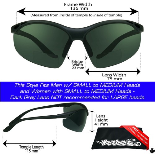 Sport Bifocal Reading Sunglasses Sun Reader Z87 Safety Cycling Golf - Bild 2 von 4