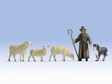 Shepherd & Sheep O scale Figure Set Noch 17901