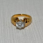 Engagement cubic zirconia s6 ring Lindberg Co. 14K HGE heavy gold electroplating — photo 2