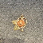 10k Black Hills Gold Heart Rose Pendant