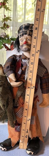 Vintage Hobo Porcelain Clown - Collectable - 16" Original - Picture 15 of 18