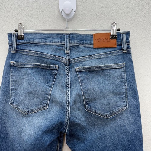 Lucky Brand Ava Mid Rise Crop Distressed Stretch Denim Blue Jeans Damen 12/31 - Bild 9 von 14