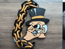 Wake Forest Demon Deacons V2 Oversized Pendant Necklace Bold Fan Chain