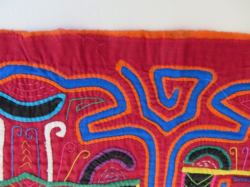 Vintage Panama Kunst Kuna Mola umgekehrte Applikation Textil 16"x13" - Bild 14 von 14