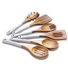 Wooden Spoons For Cooking 6 Pieces Natural Acacia Wooden Cooking Utensils or ...