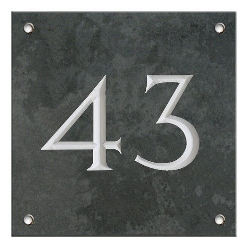 Large Engraved Black Slate house number sign - 1 to 99 available (200 x 200 mm) - Picture 46 of 102