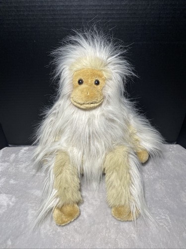 Vintage Unipak Affe Plüsch 17 Zoll Creme Beige Orang-Utan Langhaar Affe Rosa Po