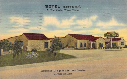 Motel El Camino Real, At the Circle, Waco, Texas, verschickt 1942