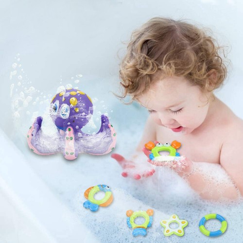MalPlay Badespielzeug Oktopus Badewannenspielzeug Duschspielzeug ab Geburt 0m+ - Bild 6 von 12