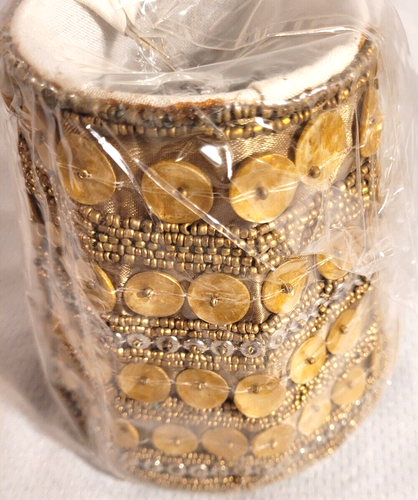 VINTAGE GLASS BEADED W/ SHELL CHANDELIER FAN LAMP MINI SHADE - Picture 4 of 8