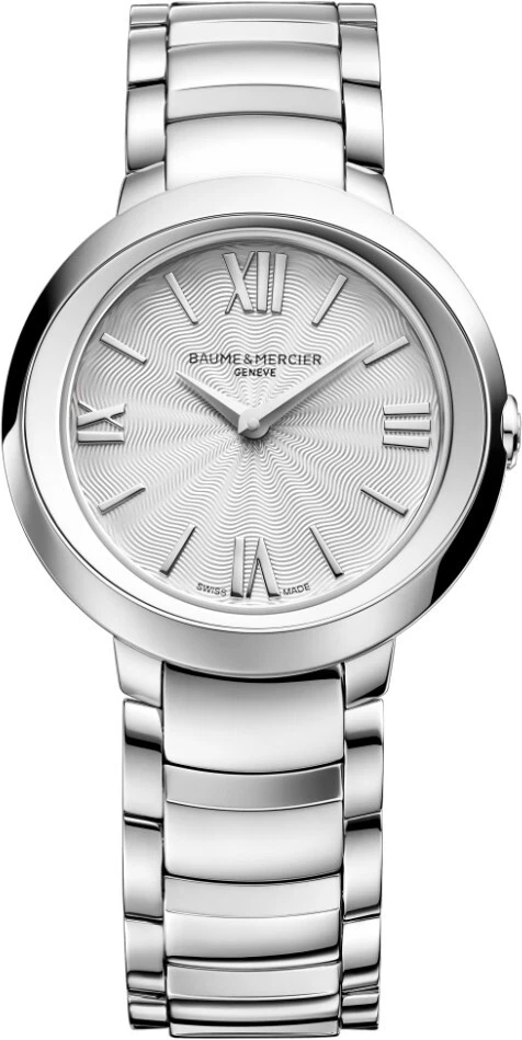 Baume & Mercier Promesse Luxury Quartz Guilloche Silver Dial Watch MOA10157