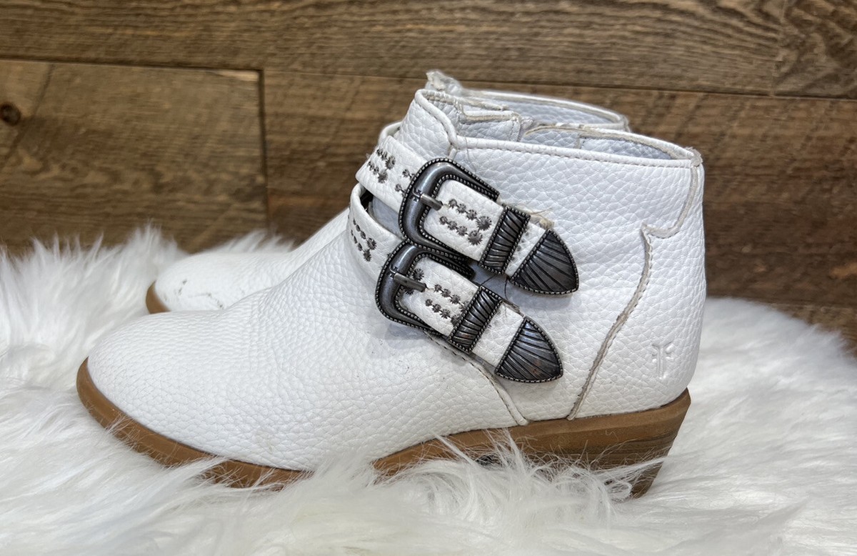 Frye white ankle boots deals