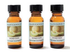 3 Honeydew 1/2oz Premium Grade Scented Fragrance Oil Crazy Candles