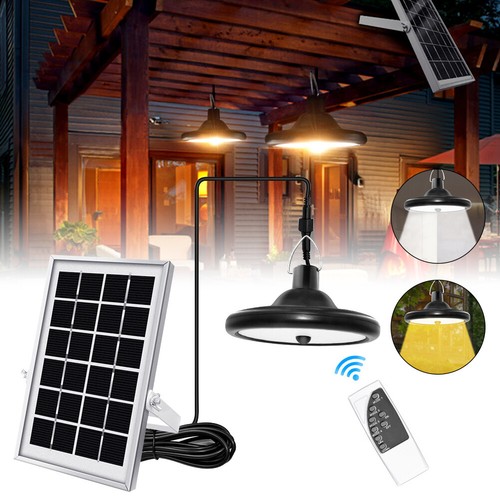 Solar Pendant Lights Shed Light with Remote 6 Level Dimmer 4 Modes Waterproof - Bild 1 von 18