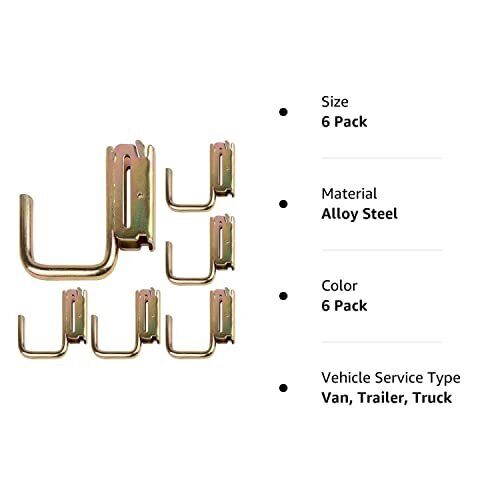 6 Pack E-Track Steel J-Hooks,Tie-Down Accessories w/E-Track Spring Fitting Attac - Picture 2 of 8