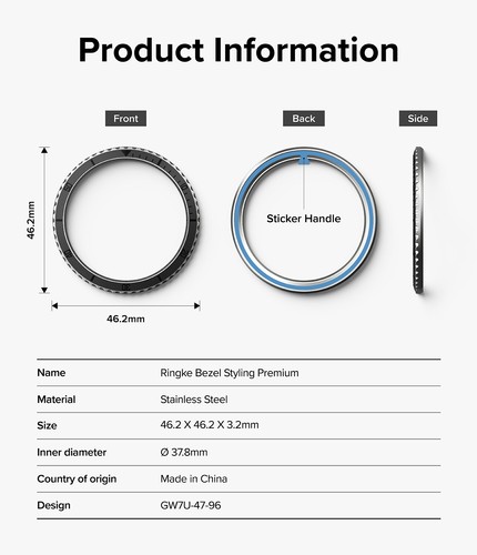 Ringke Bezel Styling & Glass for Galaxy Watch Ultra 47mm Adhesive Frame Cover - 第 59/83 張圖片