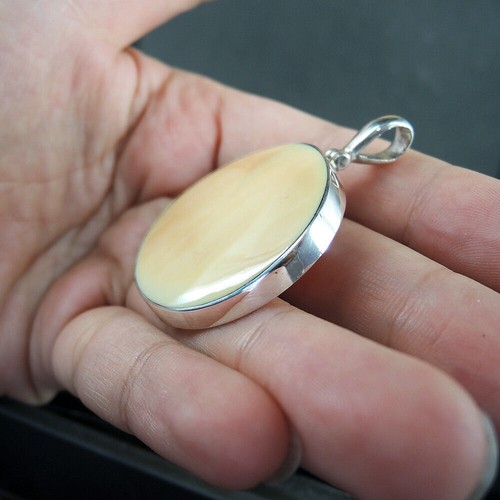 925 Plata de Ley Redonda Natural Crema Marrón Shell Colgante Joyería, NSP-564 - Imagen 3 de 7