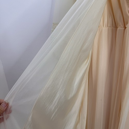 Vintage Intimé Peignoir Set Creme DB Chiffon Full Sweep ausgefallen Braut Spitzenkleid Gr. L - Bild 10 von 16
