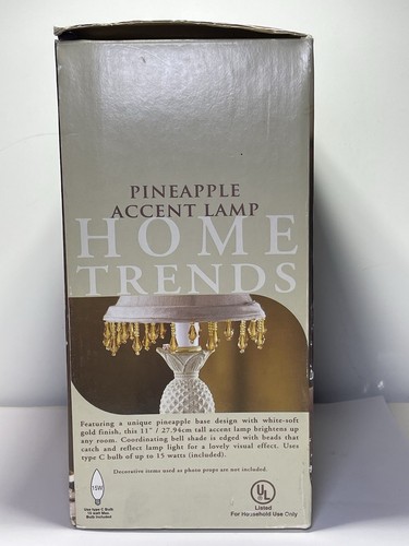 Home Trends ~ Pineapple Accent Lamp ~ 11” ~ ~ With Bulb ~ NIB - Picture 2 of 8