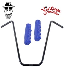 Original Lowrider 24" 22.2 D Handlebar Black 120mm Grips Solid/Blue