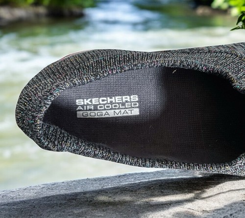 Skechers Air Cooled Goga Mat Ultra Go Gray Sparkle Slipon Sneaker, Größe 8 - Bild 7 von 10