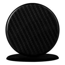 TRUE LINE Automotive 2.5 Inch Wide Black Round Carbon Fiber Cup Holder Insert In