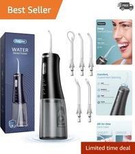 300ML Portable Water Dental Flosser - 4 Modes, 5 Jet Tips for Ultimate Oral Care