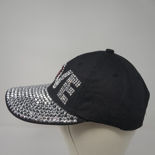 Love Bling Slideback Hat Black One Size Adjustable Rhinestone Embellished - Picture 3 of 7
