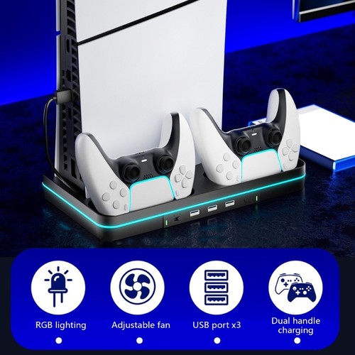 Game Consoles Cooling Station Controllers Charging Base for P5 Slim Device - Afbeelding 2 van 8