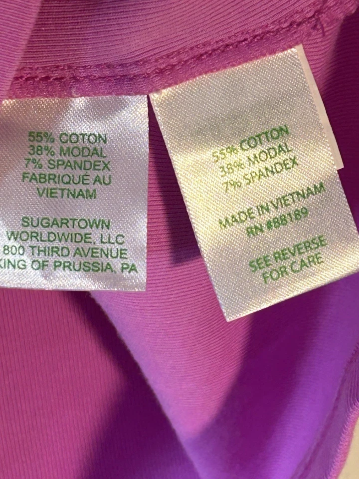 LILLY PULITZER Damas REEMA POLO TOP Grande AURA ROSA Dorado 013645 Golf Día Informal Foto 4 de 4