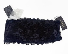 NEW Black Lace Strapless Stretch Bandeau Tube Top Bra, Size L - FREE SHIPPING