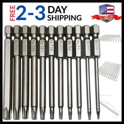 Security Torx Bit 11 Pieces 1/4 Inch Hex Shank T6 T7 T8 T9 T10 T15 T20 T25 T2...