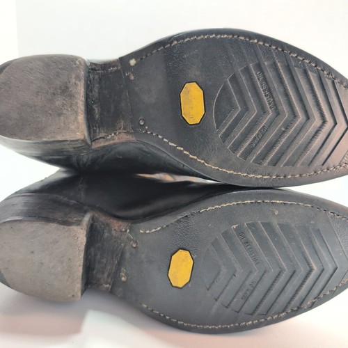 Justin Royal Classic 1419 Men's Leather Black Western Cowboy Boots Size 7.5 EEE  - Picture 7 of 10