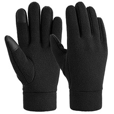 Winter Gloves Men Women: Touchscreen Thermal Large Black touching Fingertips