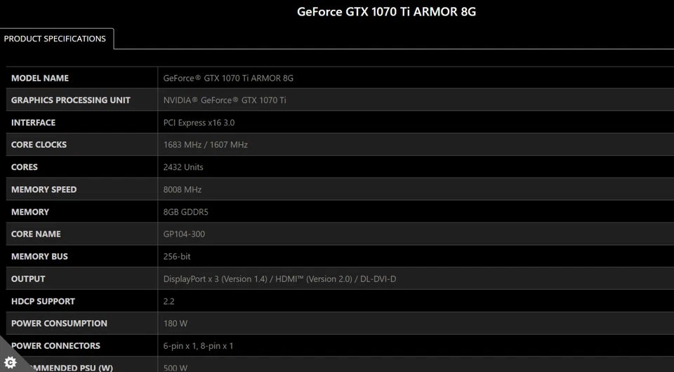 NEW still Sealed MSI ARMOR GeForce GTX 1070 Ti 8GB Edition Graphics Card - Image 3 of 4